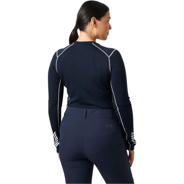 2025 Helly Hansen Womens Lifa Merino Midweight Crew Base Layer 49378 - Navy